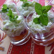 Verrines "Concombre-Melon-Jambon de Parme"