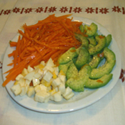 Salade de Carottes, Avocats, Reblochon à l'Orange
