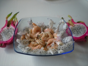 Crevettes au Fruit du Dragon (Pitaya) - image 1