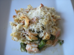 Crumble d'Asperges  Vertes aux Crevettes et Sassenage - image 1