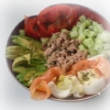Recette Salade : Saumon, Endive, Avocats, Concombre, Thon, Tomate (Entrée - Pour moments calins)