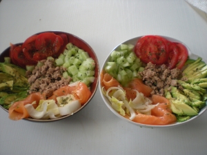 Salade : Saumon, Endive, Avocats, Concombre, Thon, Tomate - image 3