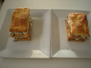 Mille-feuille au Sassenage et Pavé de Saumon - image 2