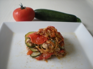 Mille-Feuille de Tomates, Courgettes, Viande - image 1