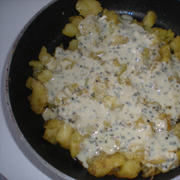 Pommes de Terre Sautées, Crème au Sassenage