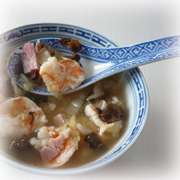 Potage aux Chou Chinois, Crevettes, Champignons Noirs