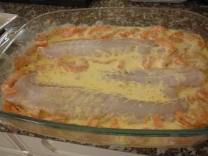 Dos de Cabillaud aux Crevettes, sauce safranée - image 1