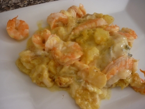 Pommes de Terre au Bleu du Vercors et Crevettes - image 2