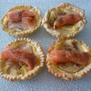 Tartelettes "Poires, Saumon Fumé"