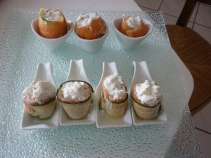 Roulés de Saumon, Courgettes au Crabe - image 1