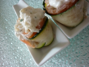 Roulés de Saumon, Courgettes au Crabe - image 2