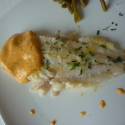 Filets de Merlan Sauce au Corail d'Oursins
