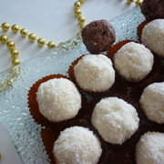 Boules de Noël (Coco fondant-Coeur Gianduja)